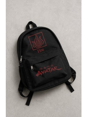 Fuddy Moda Unisex Avatar Ateş Krallığı Logo Baskılı Sırt Çantası, The Last Airbender Temalı Okul Çantası