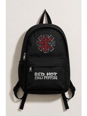 Fuddy Moda Unisex Red Hot Chili Peppers Baskılı Sırt Çantası, Rock Band Temalı Okul Çantası