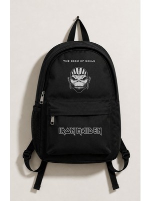 Fuddy Moda Unisex Iron Maiden The Book Of Souls Baskılı Sırt Çantası, Rock Band Temalı Okul Çantası