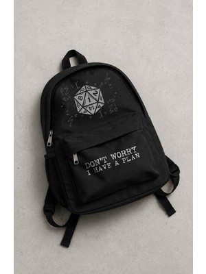 Fuddy Moda Unisex Dont Worry I Have A Plan Baskılı Sırt Çantası, Matematiksel Formül Temalı Okul Çantası