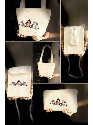 Ggart Handmade Bellıs 3’lü Set Çanta, Portföy, Telefonluk V1