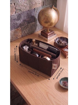 Marjinal W Club Altı Bolmelı Clutch Cantalı Organızer Koyu Kahverengı RENK28 x 15 X12 Olculu ( Uzunluk x Yukseklık x Genıslık)