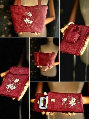 Ggart Handmade Bellıs 2’li Set Çanta, Telefon Çantası V81