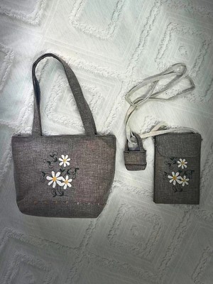 Ggart Handmade Bellıs 2’li Set Çanta, Telefon Çantası V50