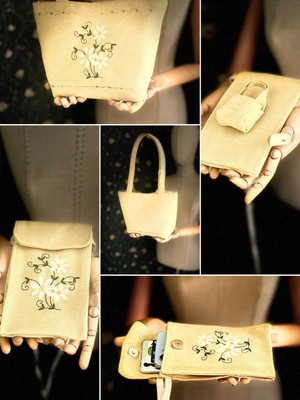 Ggart Handmade Bellıs 2’li Set Çanta, Telefon Çantası V16