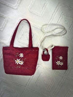 Ggart Handmade Bellıs 2’li Set Çanta, Telefon Çantası V45