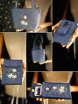 Ggart Handmade Bellıs 2’li Set Çanta, Telefon Çantası V57