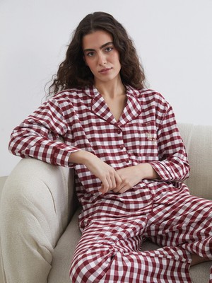 Lc Waikiki Yeni Sezon Gömlek Yaka Ekose Kadın Pijama Takımı