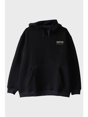 Lofux Einstein Imza Siyah Hoodie