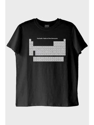 Lofux Periodic Table of the Elements Baskılı Siyah Tişört