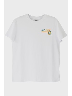 Lofux Retro Kuşlar Beyaz Tişört
