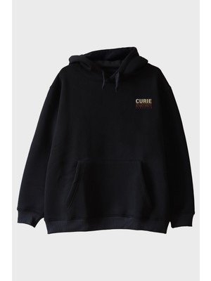 Lofux Curie Bilimsel Alıntı Siyah Hoodie