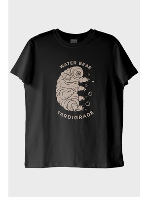 Lofux Water Bear Tardigrade Baskılı Siyah Tişört