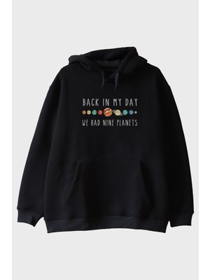 Lofux Back In My Day We Had Nine Planets Baskılı Hoodie