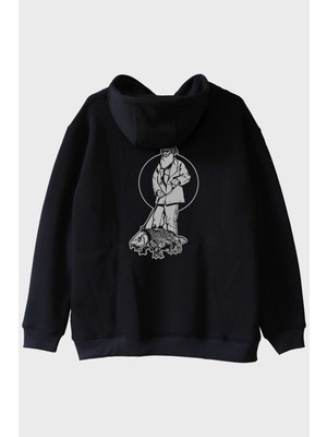 Lofux Evcil Hayvaniyla Darvin Siyah Hoodie