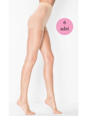 Sungur's Store 6 Adet Kadın Super Ince Mat 15 Den Külotlu Çorap Açık Ten