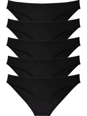 Sungur's Store 5 Adet Süper Eko Set Likralı Kadın Slip Külot Siyah