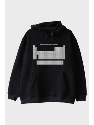 Lofux Periodic Table Of The Elements Baskılı Siyah Hoodie