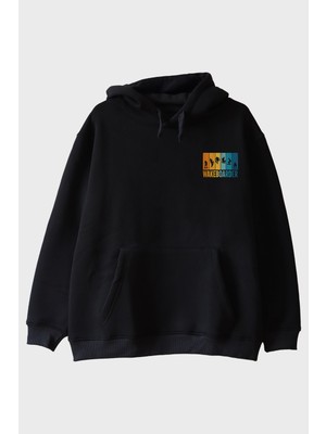 Lofux Wakeboarder Siyah Hoodie