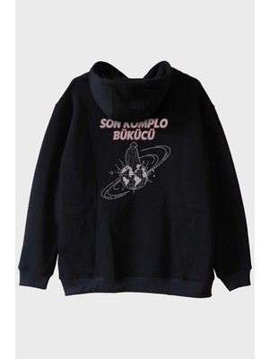 Lofux Son Komplo Bükücü Siyah Hoodie