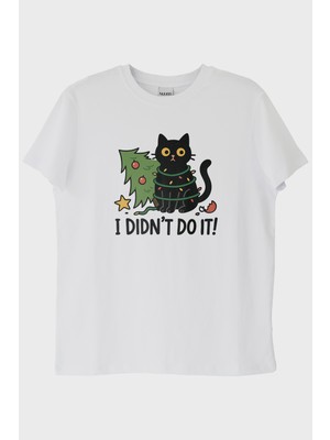 Lofux Suçlu Kedi Beyaz Tişört