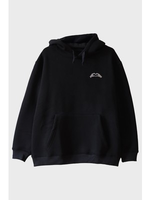 Lofux Sol El Kalp Desenli Nakış Hoodie - Sevgililer Günü Çift Tişörtleri