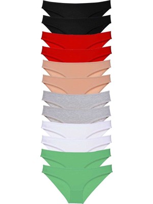 Sungur's Store 12 Adet Süper Eko Set Likralı Kadın Slip Külot Set 2