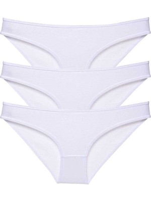 Sungur's Store 3 Adet Süper Eko Set Likralı Kadın Slip Külot Beyaz