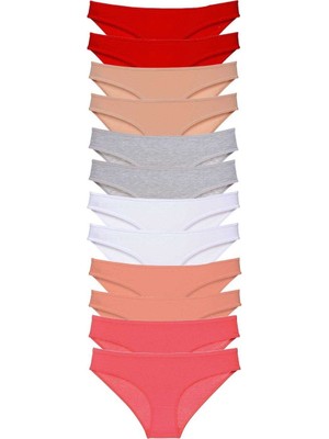 Sungur's Store 12 Adet Süper Eko Set Likralı Kadın Slip Külot Set 5