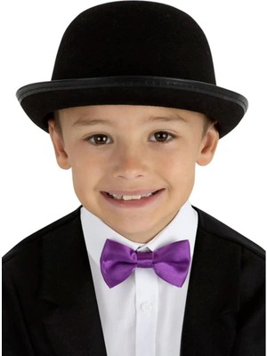 Sungur's Store Charlie Chaplin Stil Çocuk Şapkası – Siyah Melon Parti Şapkası