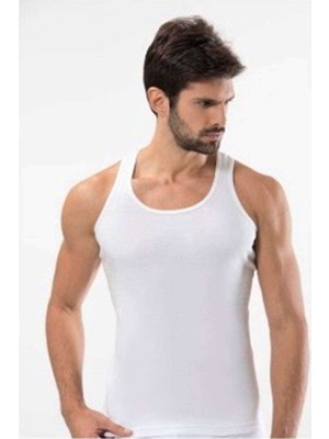 Sungur's Store 3 Adet Tutku Ribana Spor Erkek Beyaz Atlet 0118
