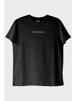 Lofux I'm Here Siyah Tişört