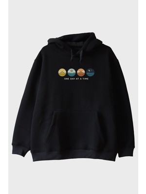 Lofux One Day At A Time Siyah Hoodie