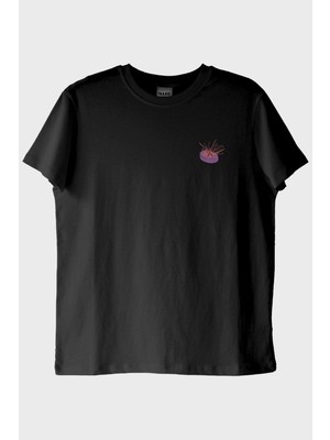 Lofux Mor Davul Alevli Müzik Siyah T-Shirt