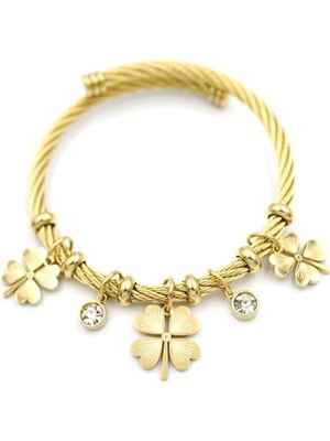 Sungur's Store Yonca Charm Bilezik - Altın