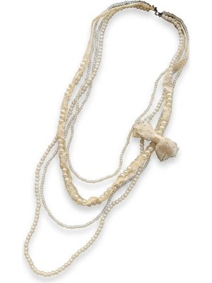 Sungur's Store Çoklu Boncuklu Kolye - Krem