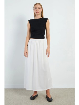 FullaModa Beli Lastikli Maxi Boy Astar Etek