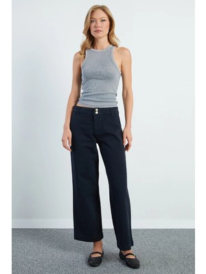 FullaModa Çift Düğmeli Gabardin Pantolon