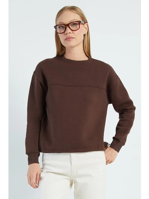 FullaModa 3 Iplik Stoperli Oversize Sweatshirt