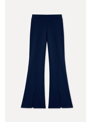 Mudo Kadın Lacivert Flare Fit Beli Lastikli Pantolon