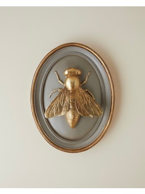 English Home Fly Polyresin Duvar Aksesuarı 20X26 cm Gri