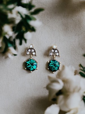 Fayra Accessories Zirkon Taşlı Tek Taş Pimli Küpe