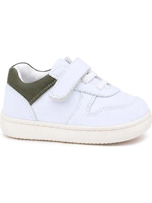 Ortopedikalrakerplus R840-BENHK % 100 Bob Beyaz Nubuk Haki Bebek Sneaker Ayakkabı