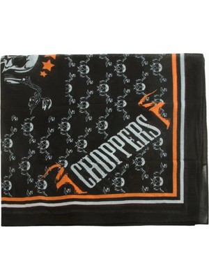 Zero Land Shophnrl Kuru Kafa Desenli Bandana 50X50 Siyah