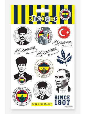 Fenerbahçe Sticker Seti Atatürk - Lisanslı Orijinal