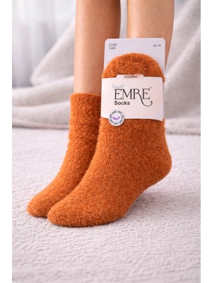 Emre Socks 1 Çift Kadın Peluş Patik Çorap Tarçın Metalik – Yumuşak, Şık Görünümlü ve Sıcak Tutan
