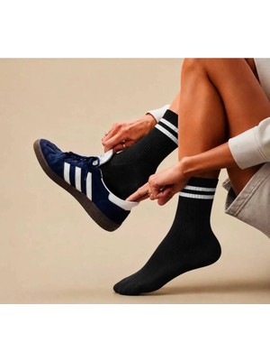Eser Çorap 6 Çift Unisex Pamuklu Sporcu Çorabı Standart Beden Siyah – Günlük ve Spor Kullanım