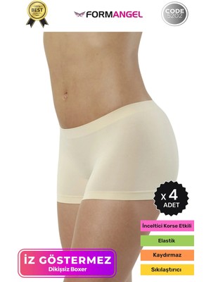 Form Angel #kadınboxer Toparlayıcı Şekillendirici Seamless Kaymaz Kadın Dikişsiz Boxer Iç Çamaşırı - 4 Adet