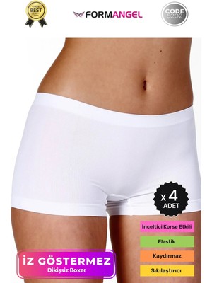Form Angel #kadınboxer Toparlayıcı Şekillendirici Seamless Kaymaz Kadın Dikişsiz Boxer Iç Çamaşırı - 4 Adet