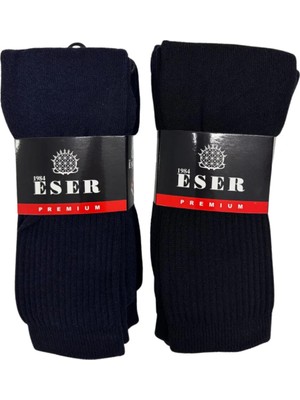 Eser Çorap 6 Çift Unisex Pamuklu Tenis Havlu Sporcu Çorabı – Siyah Lacivert